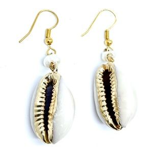 14k Gold Plated Cowrie Shell Earrings